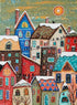 Colorful Town diamond painting kit – DIY snowy village art by DYC