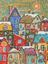 Original reference photo for Colorful Town snowy village custom diamond painting