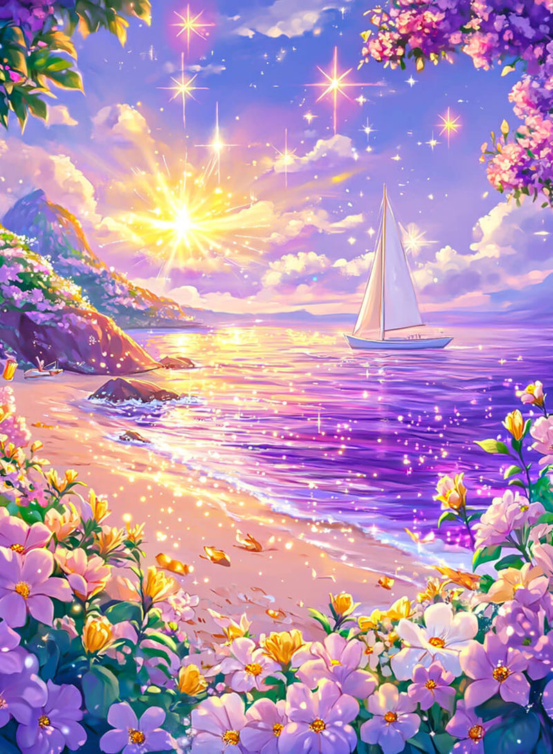 Rainbow Flowers Diamond Painting Guide