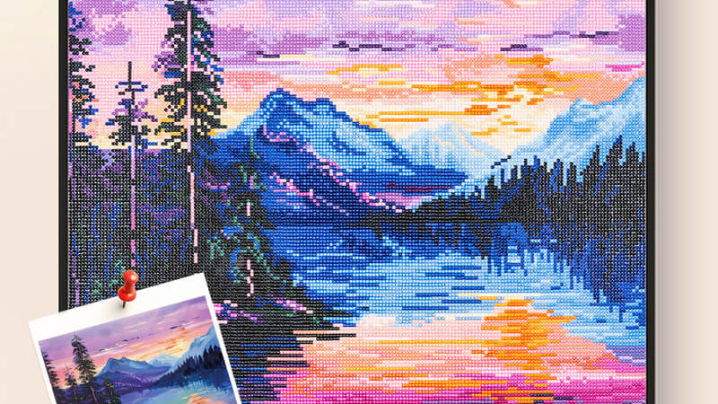 Mountain & Sunset Diamond Painting Guide