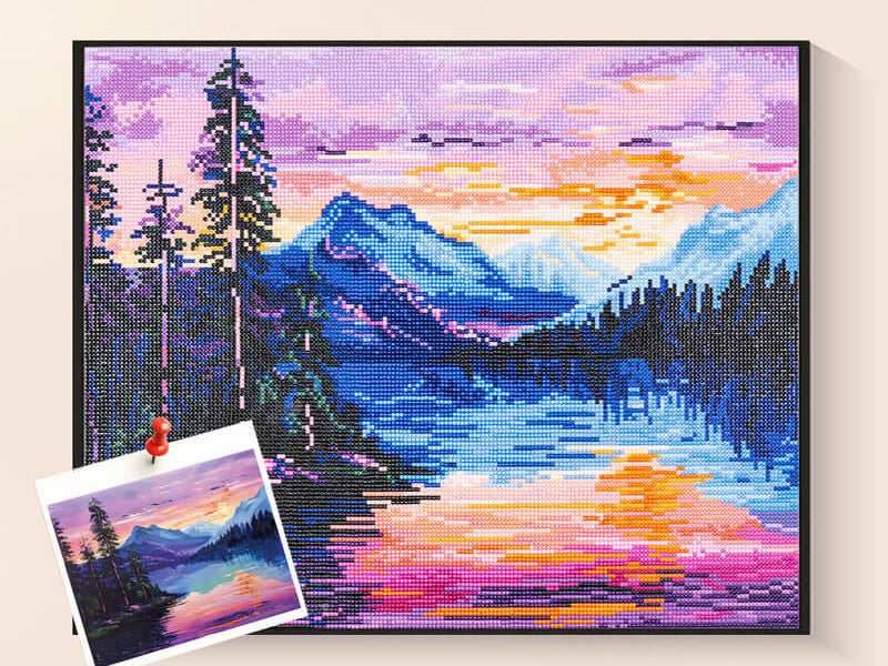 Mountain & Sunset Diamond Painting Guide