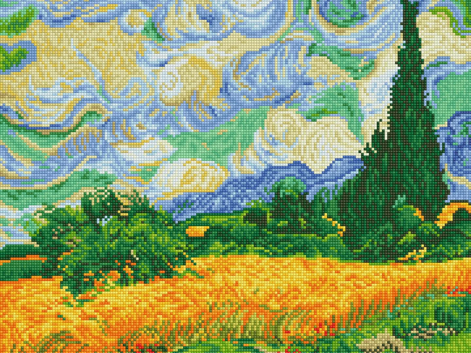 Wheat Fields Diamond Painting Guide (Van Gogh)