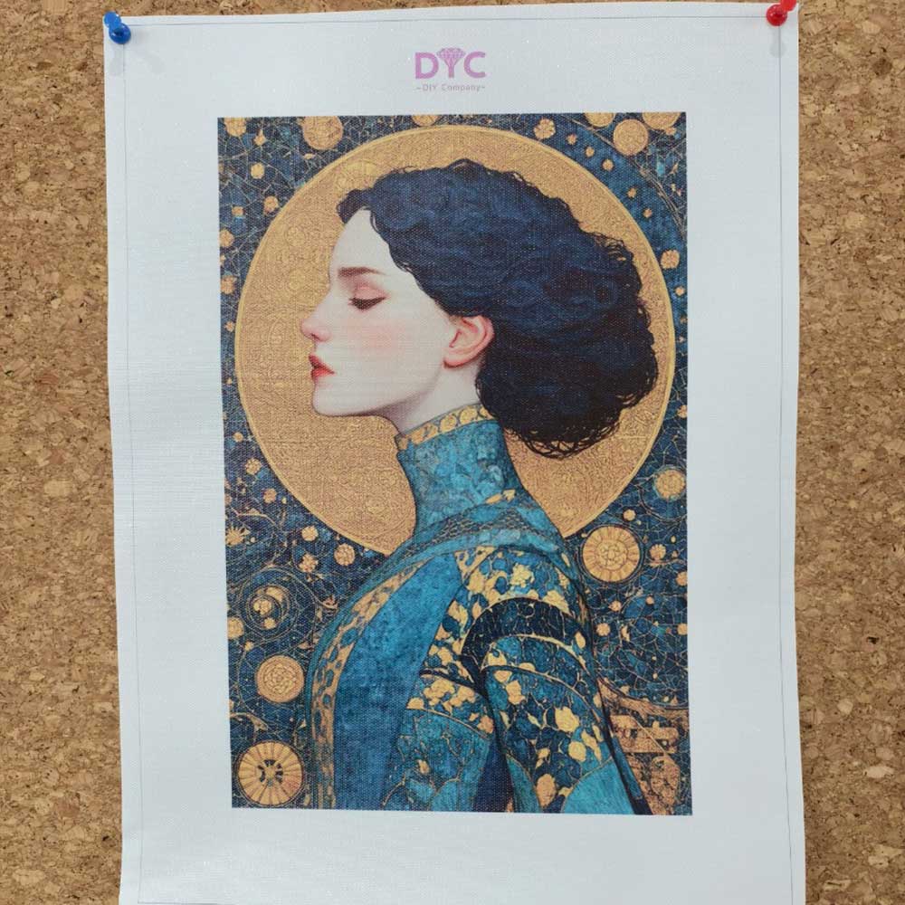 Quiet Halo – Blue Portrait Canvas Art