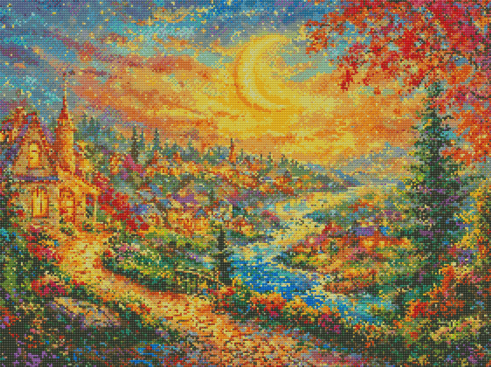 Starlit Autumn Town
