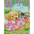 Adorable cat and dog diamond painting – puppy and tabby cat by DYC