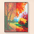 Before and after autumn diamond painting colorful fall landscape DYC