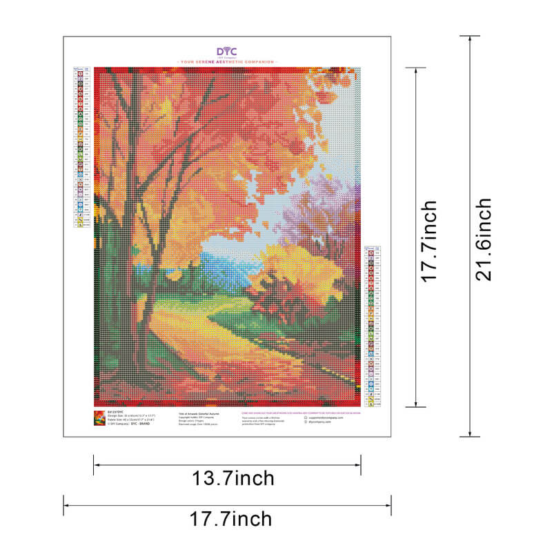 Autumn pathway diamond art painting size options DYC
