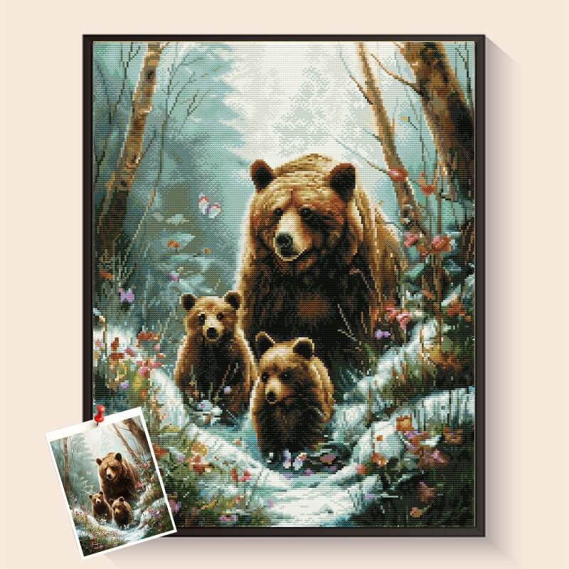 Bear Family diamond painting kit – DIY art by DYC