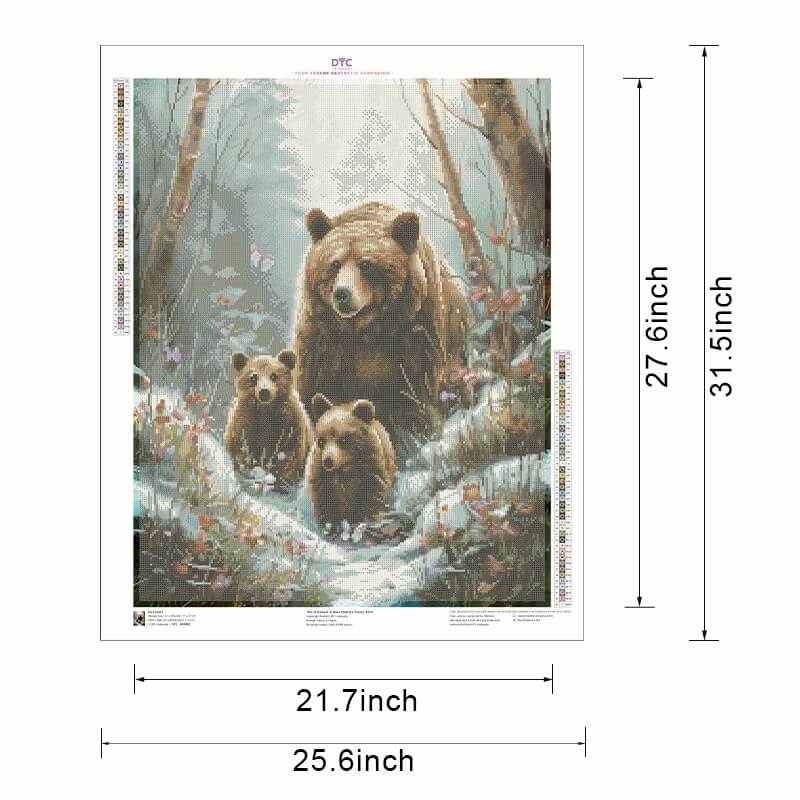 Diamond painting size guide – small to large Bear Family kit
