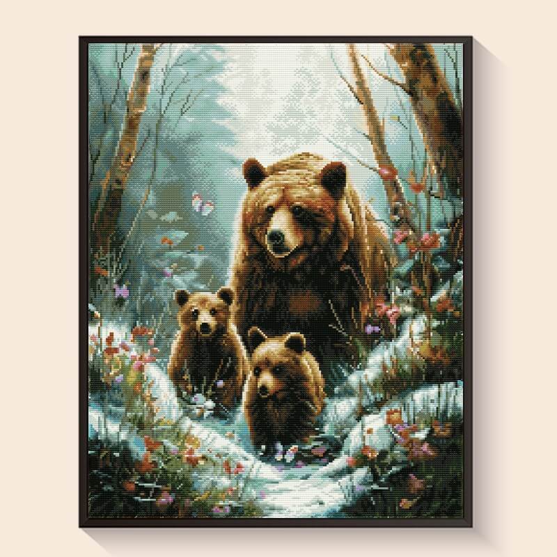 Original reference photo for Bear Family custom diamond painting