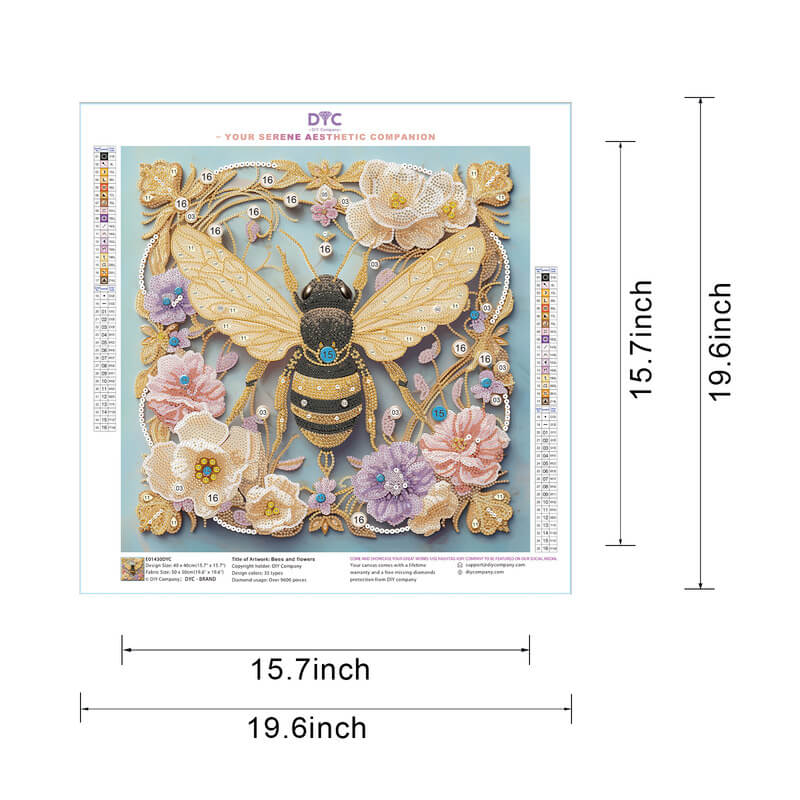 Bee diamond painting size guide – DYC