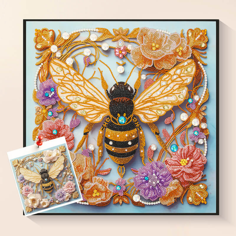 Bees and Flowers diamond painting kit – DYC