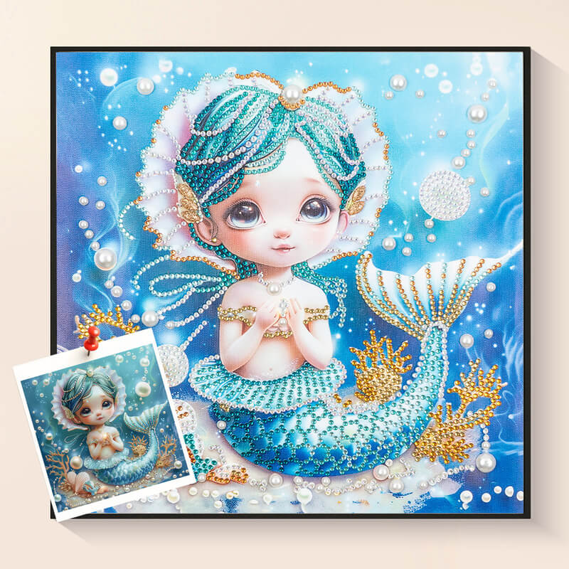Blue Fairy Tale diamond painting kit – Mermaid fantasy art by DYC