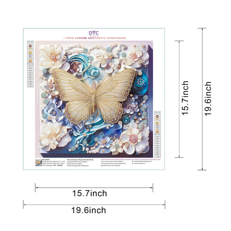 Butterfly diamond painting size options – DYC