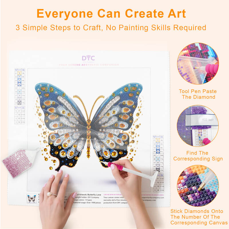 DIY steps for butterfly fantasy diamond art kit – DYC