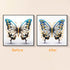 Photo vs finished Butterfly Love diamond art kit – DYC