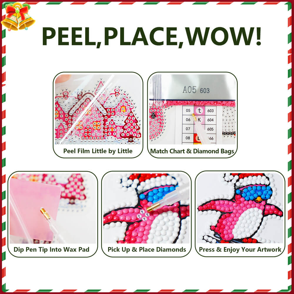 Christmas Diamond Painting Stickers 38PCS | Glow-in-the-Dark Holiday DIY – DYC