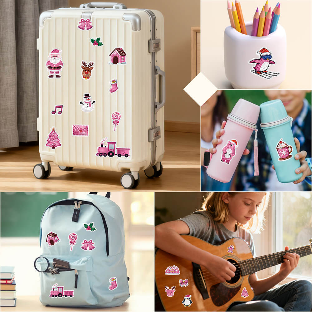 Christmas Diamond Painting Stickers 38PCS | Glow-in-the-Dark Holiday DIY – DYC