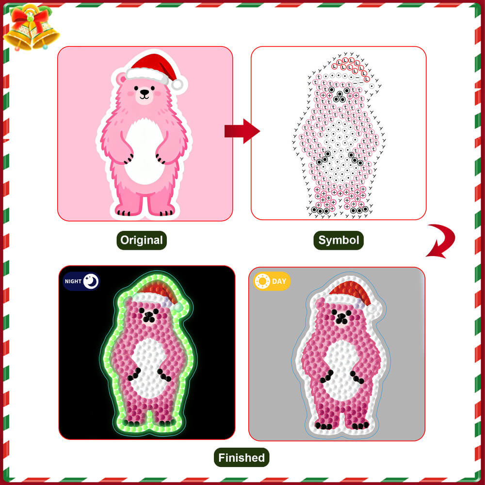Christmas Diamond Painting Stickers 38PCS | Glow-in-the-Dark Holiday DIY – DYC