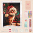 Complete Christmas Tabby cat diamond painting kit with tools and drills