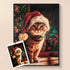 Christmas Tabby cat diamond painting kit with festive Santa hat