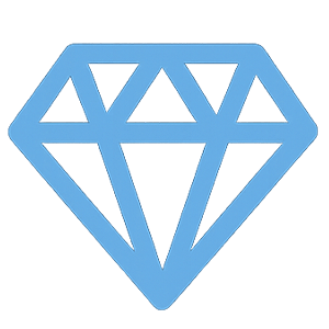 Sparkling diamond icon representing vibrant color that pops in diamond art kits by DIY Company