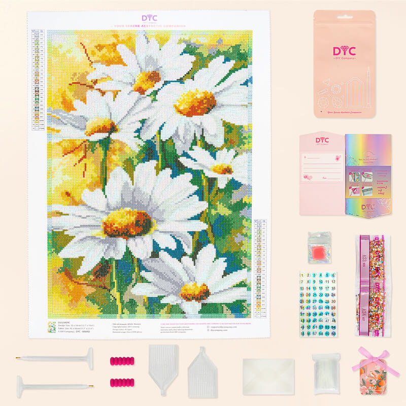 Complete daisy diamond art painting kit with tools DYC