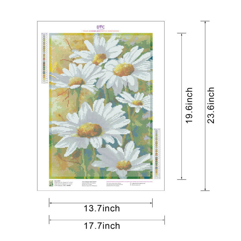 Daisy diamond art painting size options DYC