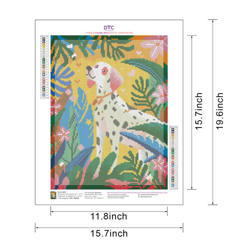 Dalmatian dog diamond painting size options guide DYC