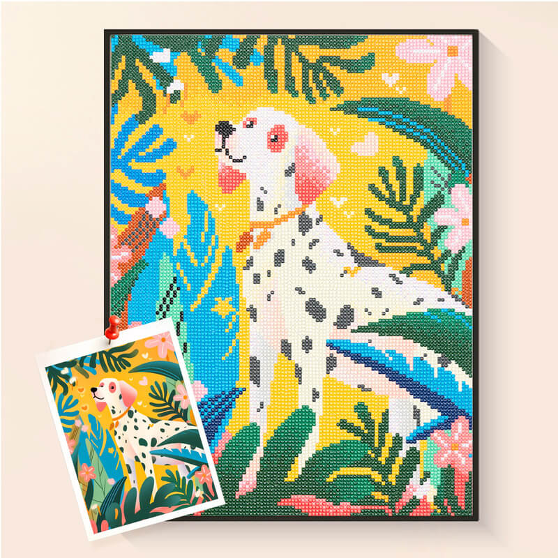 Dalmatian dog diamond painting kit colorful diamond art dogs DYC