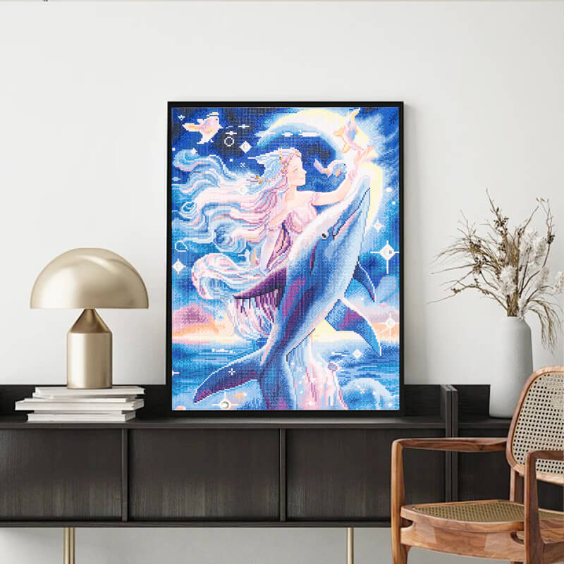 The Daughter of the Sea diamond painting in home décor setting – DYC