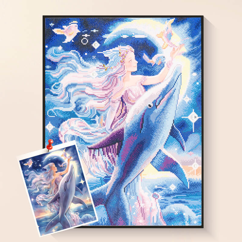 The Daughter of the Sea diamond painting kit – Mermaid art by DYC