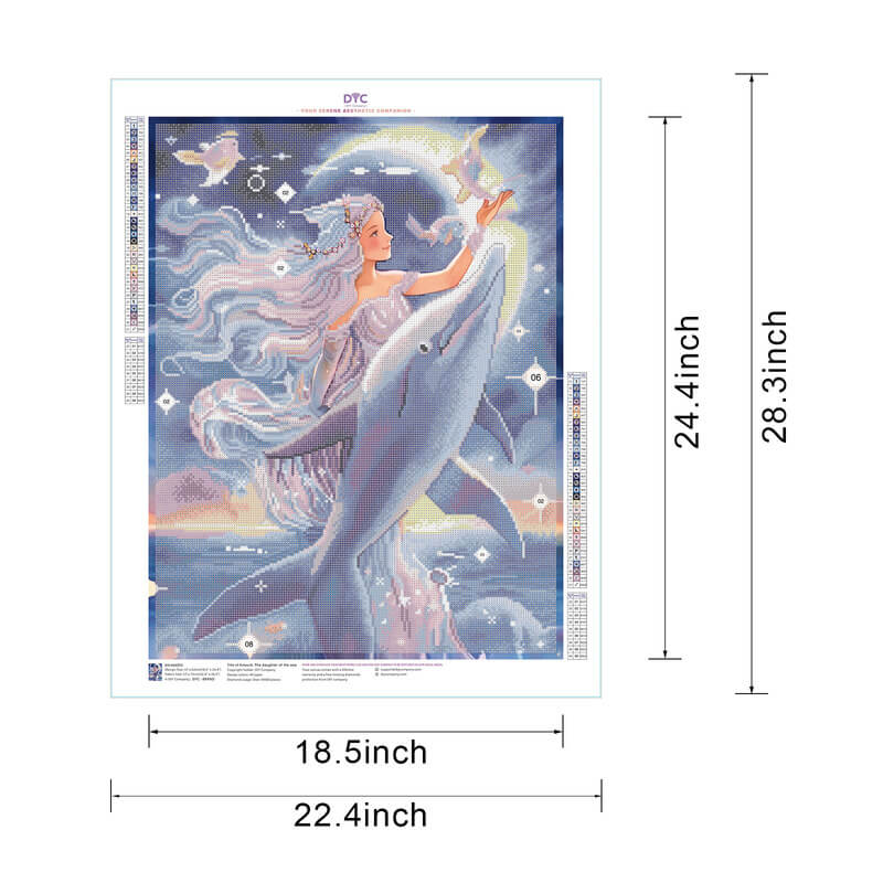 Diamond painting size guide – The Daughter of the Sea mermaid kit – DYC