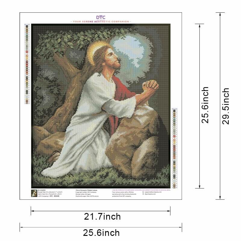 Diamond painting size guide – Distant Place Jesus kit – DYC
