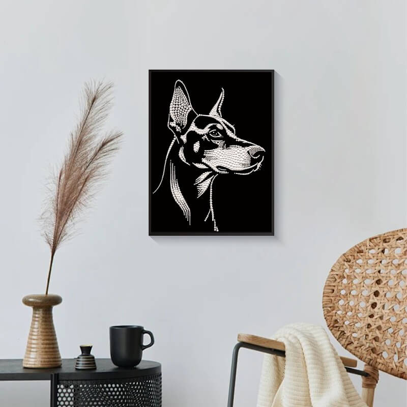 Finished Doberman pearl painting kit result – DYC