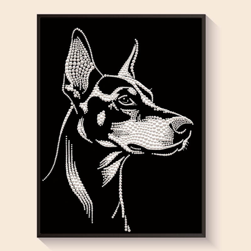 Doberman pearl painting kit – DIY art by DYC