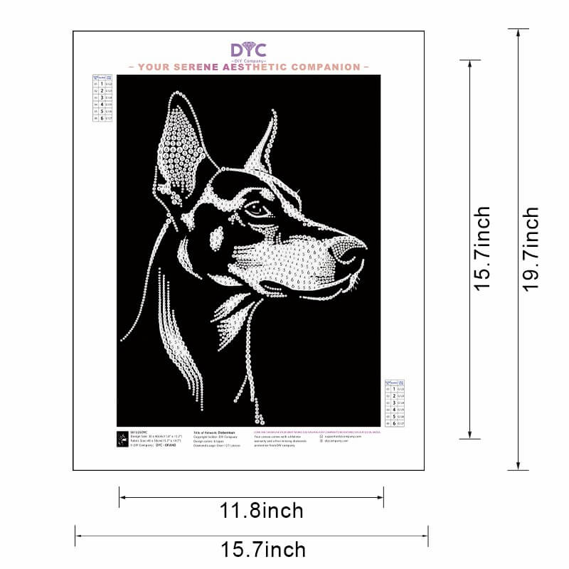 Pearl painting size guide – small to large Doberman kit