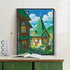 Fairy Tale Town diamond painting as wall décor – whimsical village art by DYC