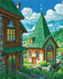 Original reference image for Fairy Tale Town diamond painting kit