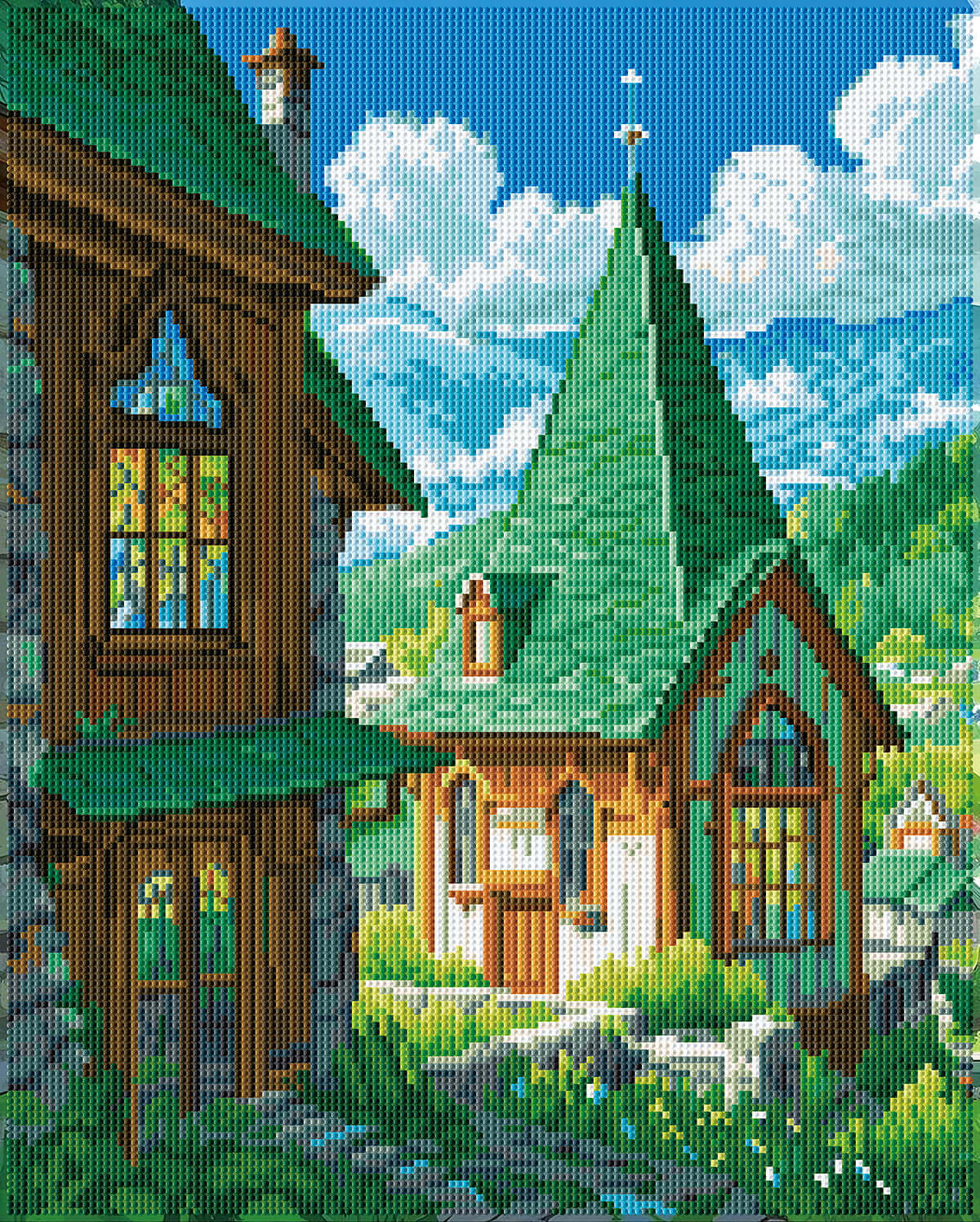 Original reference image for Fairy Tale Town diamond painting kit