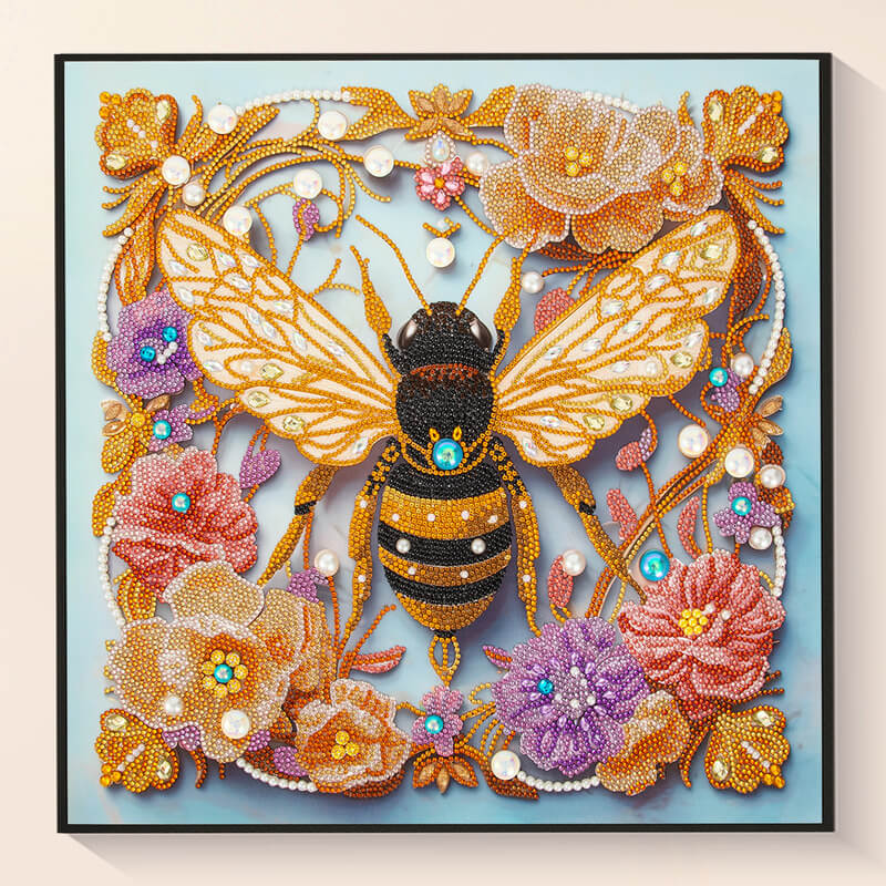 Finished bee diamond painting kit artwork – DYC