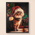 Finished Christmas Tabby cat diamond painting with festive details