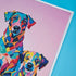 Finished Prism Paws dog diamond art with vibrant rainbow colors - DYC