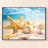 Finished seaside diamond painting with starfish and shells – DYC