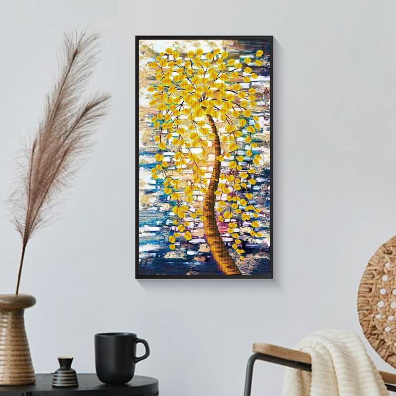 Finished Shadow of the Trees diamond painting wall art – DYC