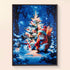 Finished diamond painting Squirrel's Christmas Glow with snowman and Christmas tree
