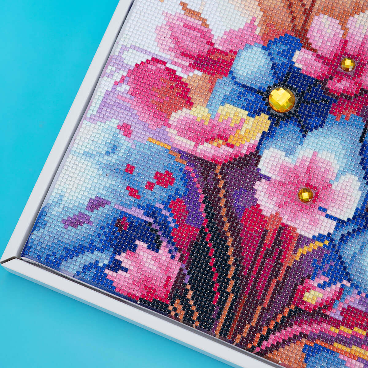 Finished Wings in Bloom diamond painting kit result – butterfly and flower design
