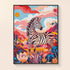 Finished zebra diamond painting displayed as wall art décor