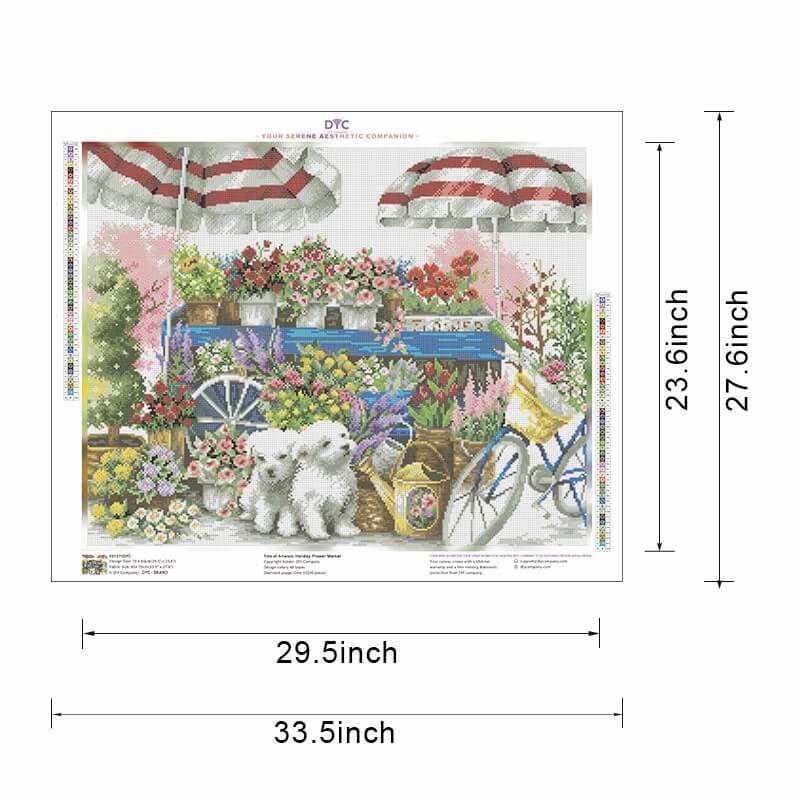 Holiday Flower Market Diamond Painting Kit – Available size options | DYC