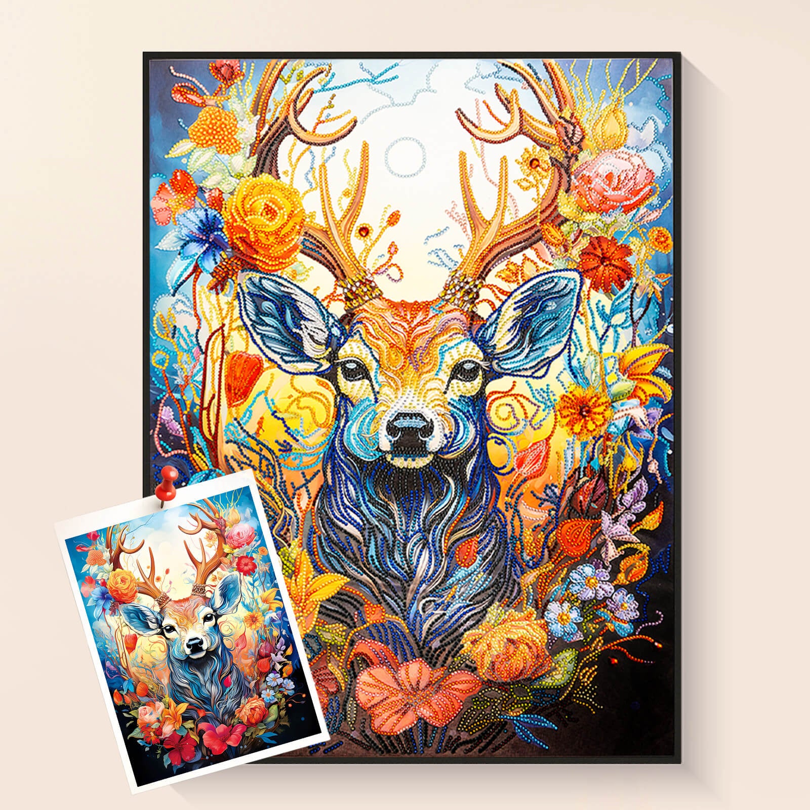 Forest deer spirit diamond painting kit – Mystical art by DYC